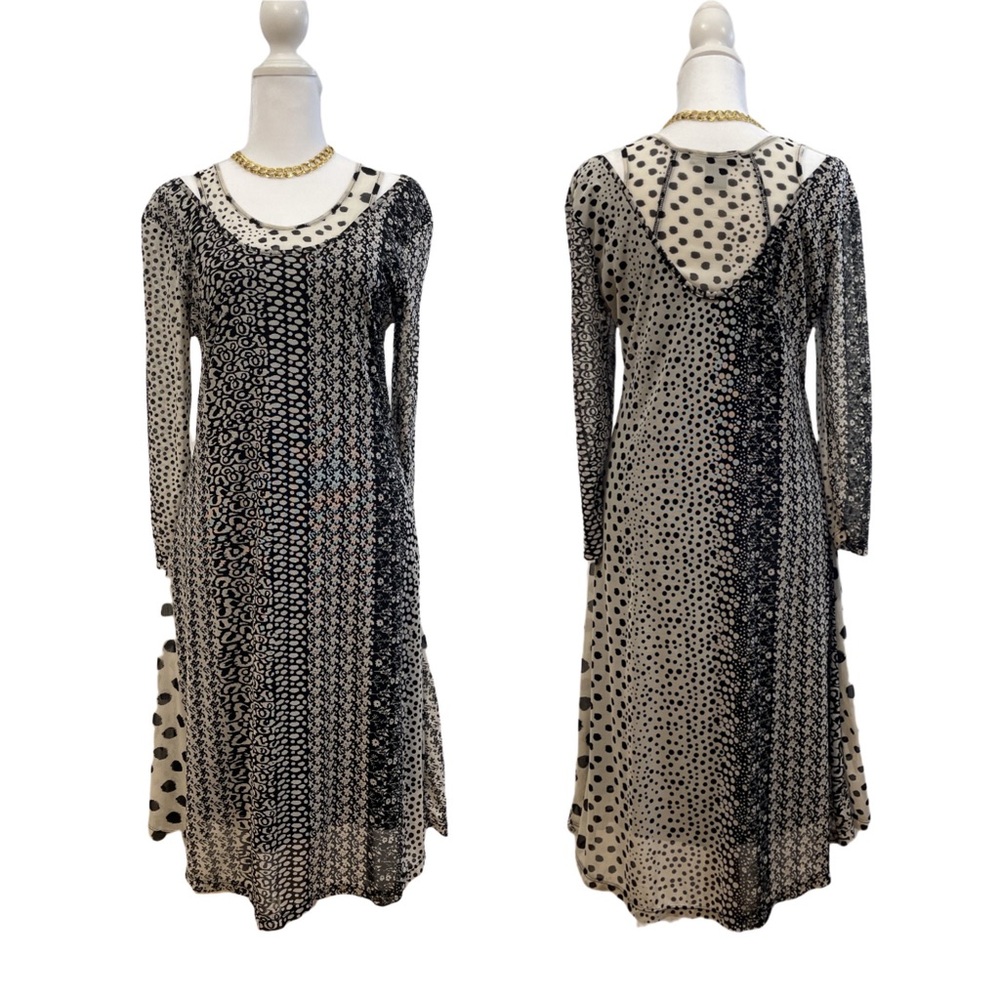 Boho Black White Dress by Elena Wang